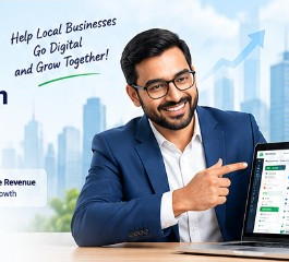 Affiliate partner presenting dashboard on laptop
